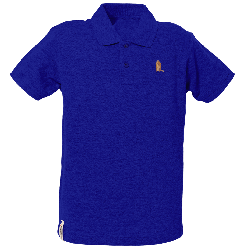 Polo bleu ciel manches courtes kids avec marmotte