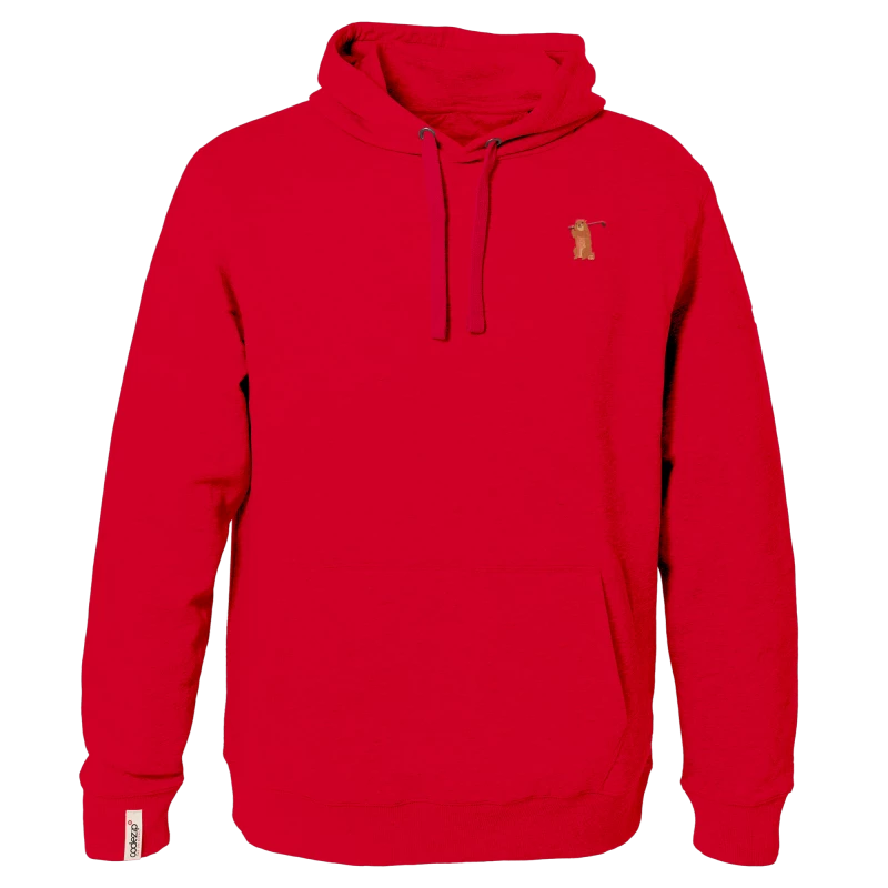 Roter Kapuzenpullover mit Golfmurmeltier