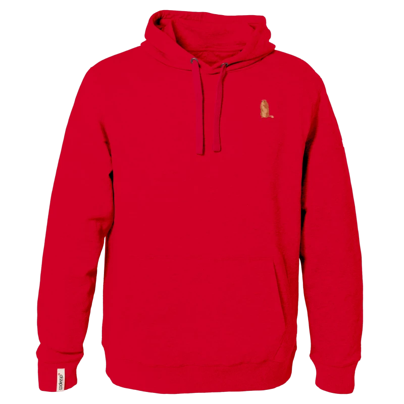 Swiss red hoodie with marmot