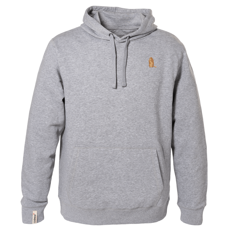 Sweat à capuche gris clair avec marmotte
