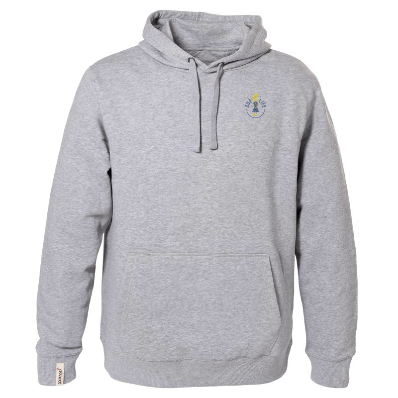 Sweat à capuche gris clair avec logo Zoé4life