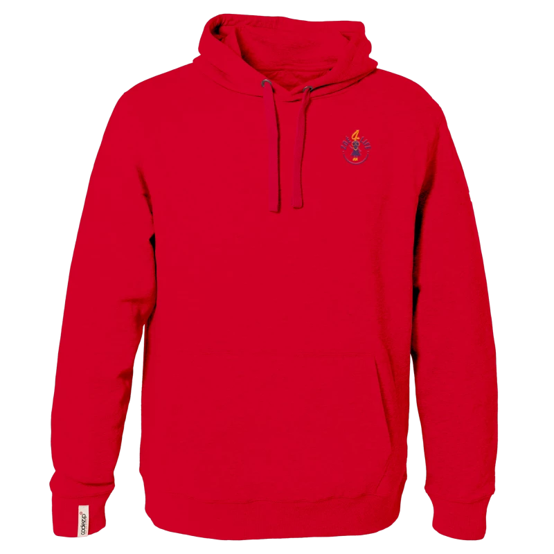 Roter Kapuzenpullover mit "Zoé4life" Logo