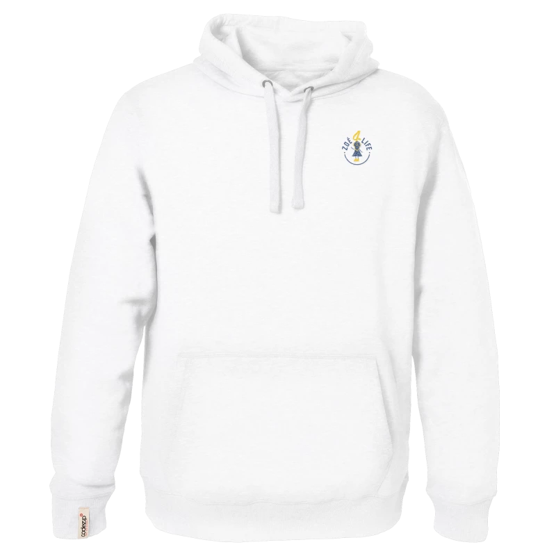 Sweat à capuche blanc comme neige avec logo Zoé4life