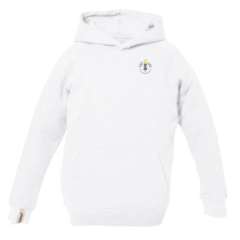 Kids Weisser Kapuzenpullover mit "Zoé4life" Logo