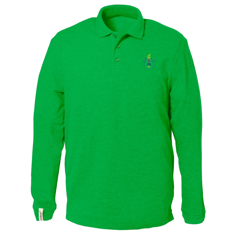 Prairie green long sleeve polo shirt with "Zoé4life" logo