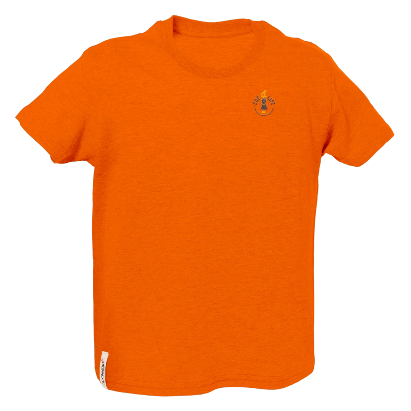 Orange kids T-Shirt with "Zoé4life" logo