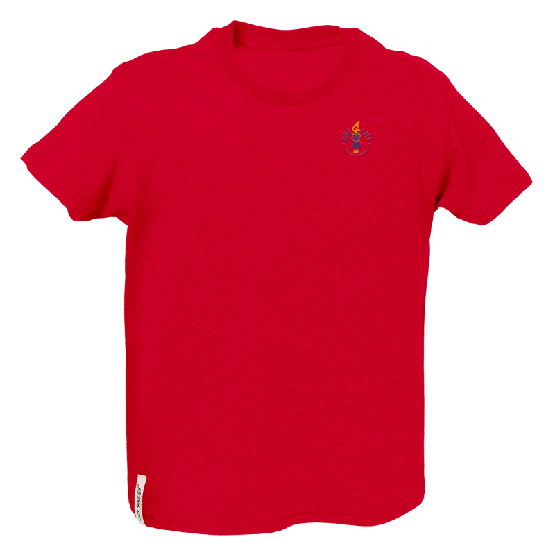 T-Shirt kids rouge suisse avec logo Zoé4life