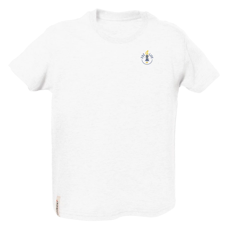 White kids T-Shirt with "Zoé4life" logo