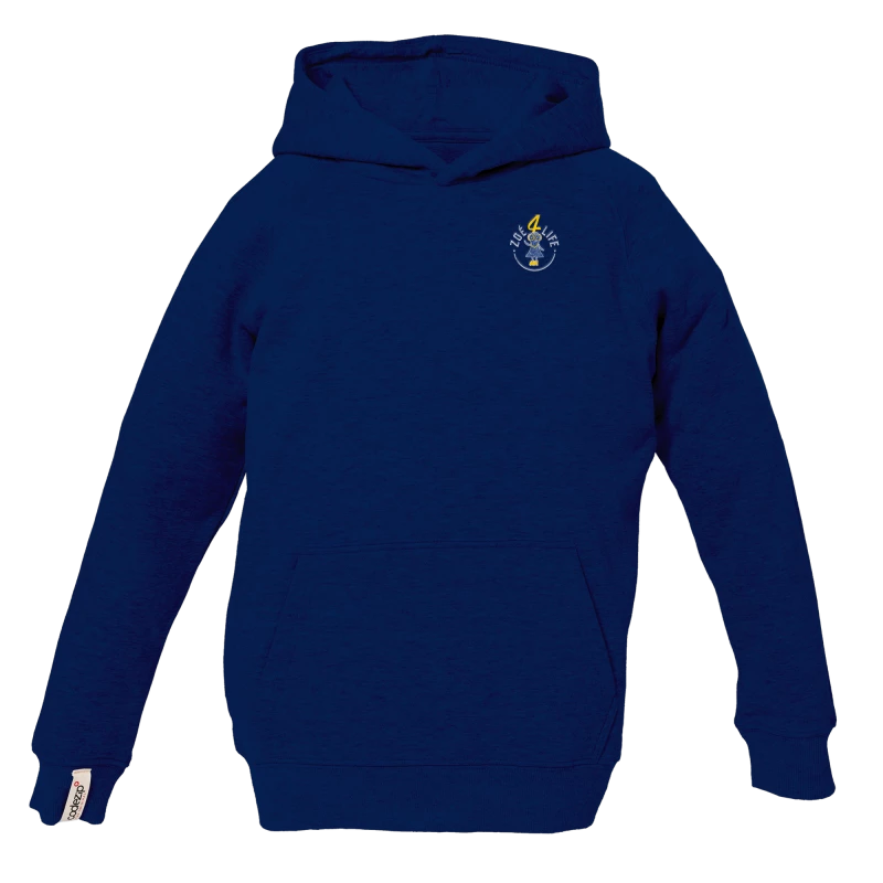 Kids hoodie navy blue with "Zoé4life" logo