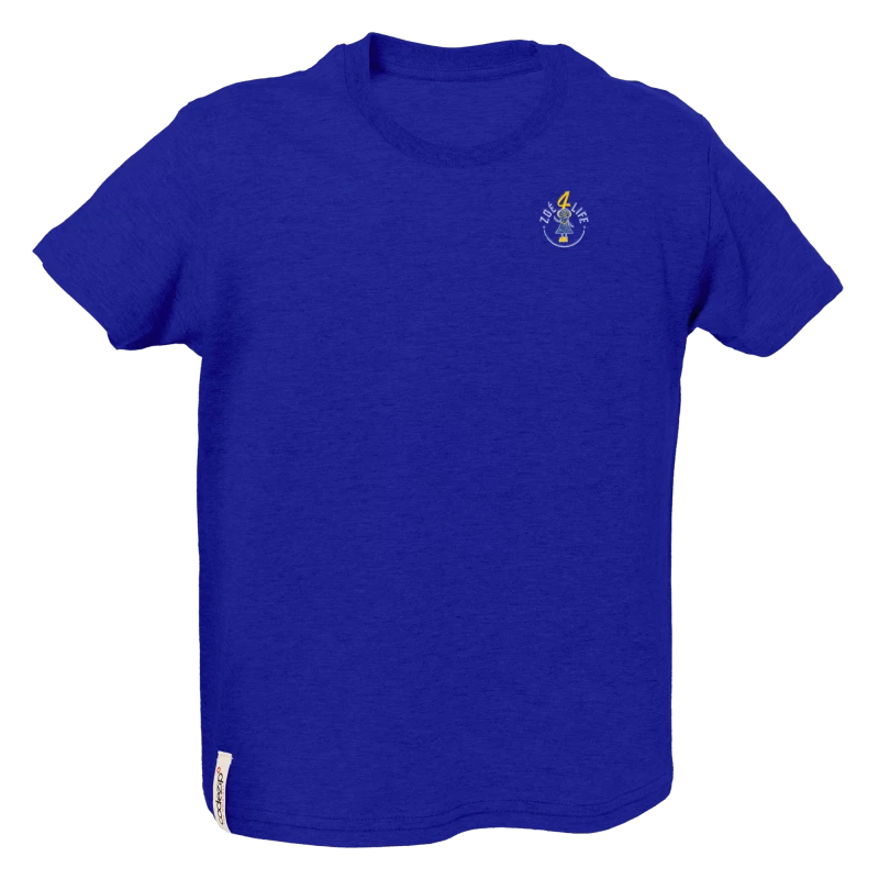 T-Shirt kids royal blue with "Zoé4life" logo