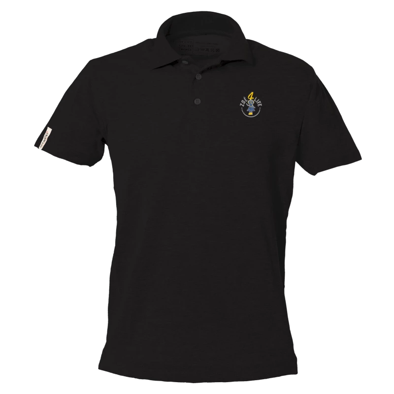 Polo noir manches courtes avec logo Zoé4life 