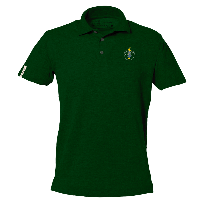 Polo vert golf manches courtes avec logo Zoé4life 