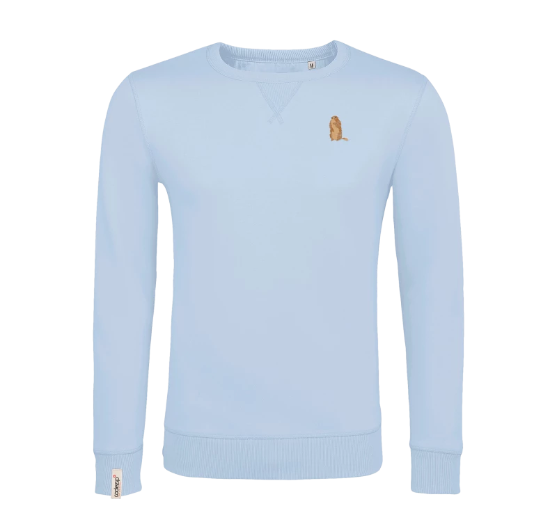 Creamy Blue Unisex Sweatshirt with marmot