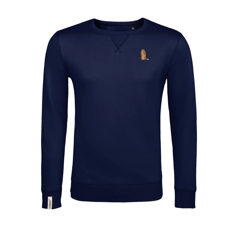 Sweat-shirt unisexe bleu marine avec marmotte