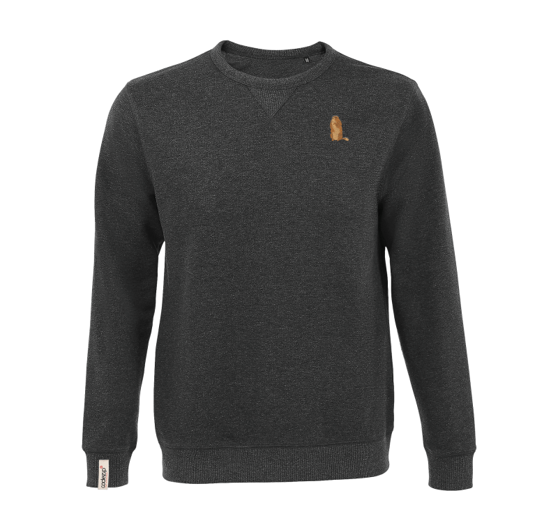 Sweat-shirt unisexe gris charbon avec marmotte