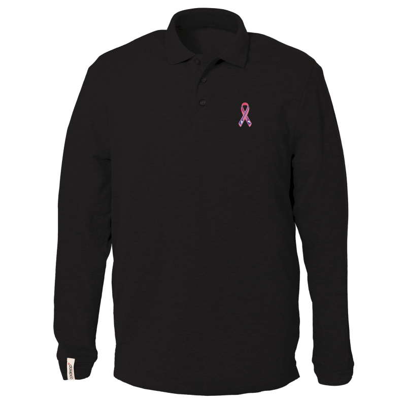 Polo noir manches longues avec logo 