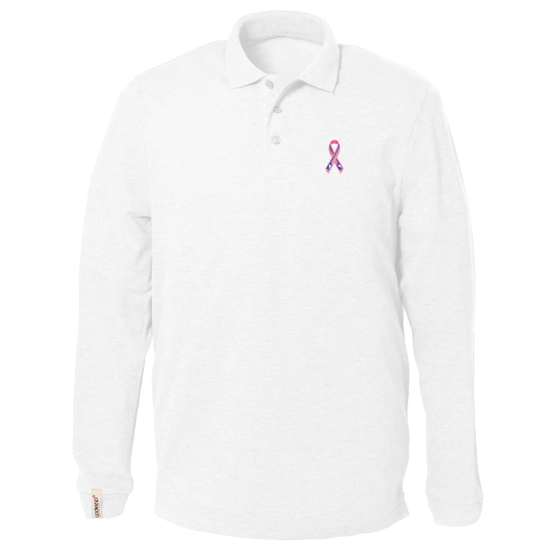 White long sleeve polo with "Ramer en Rose Zurich" logo