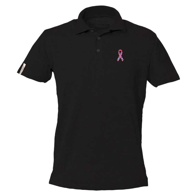Polo noir manches courtes avec logo 