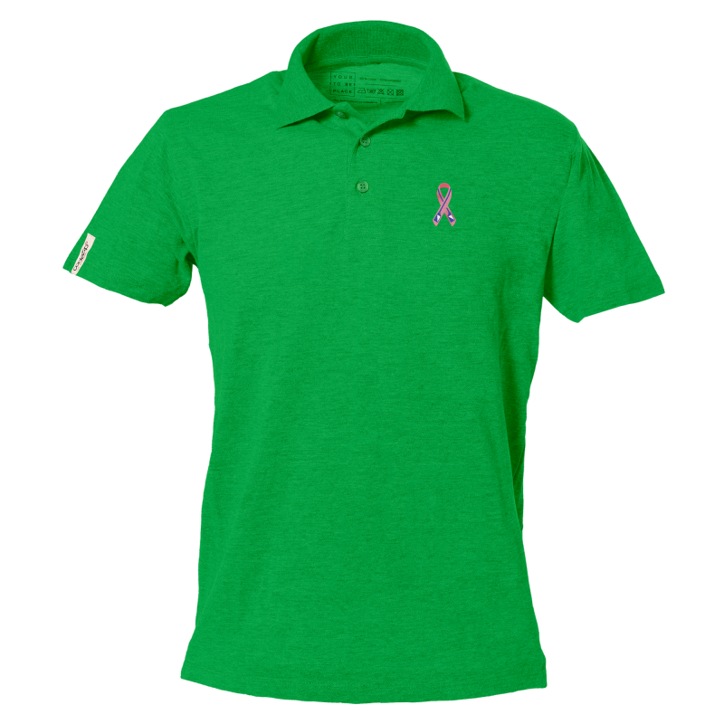 Polo vert prairie manches courtes avec logo 