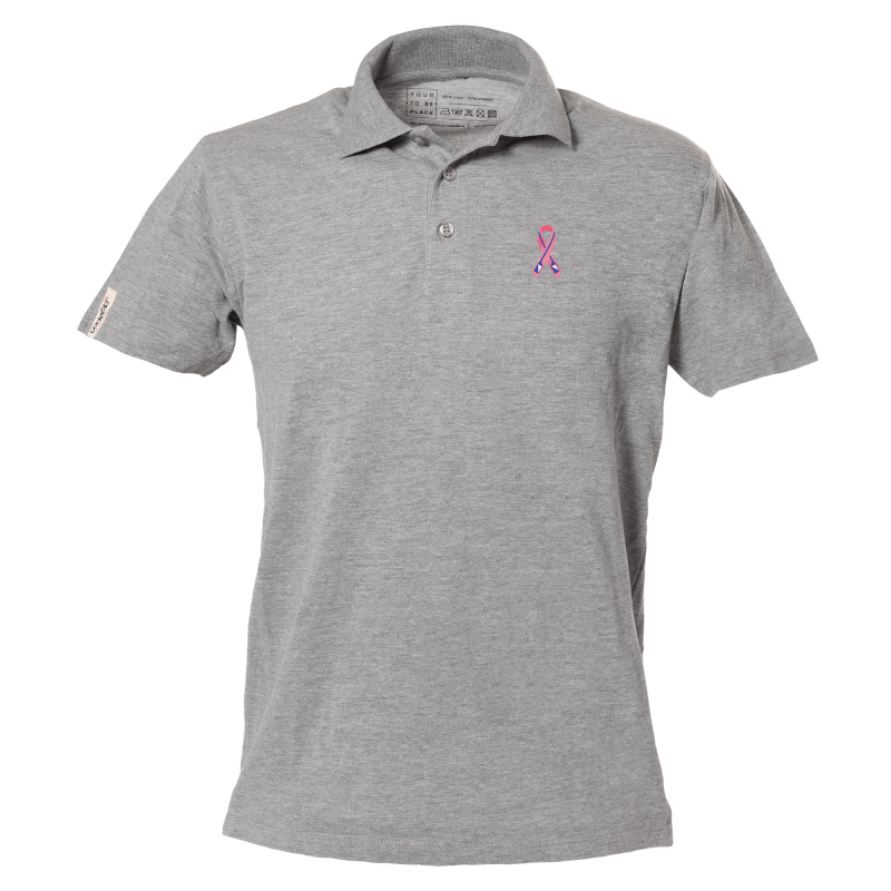 Polo gris clair manches courtes avec logo 