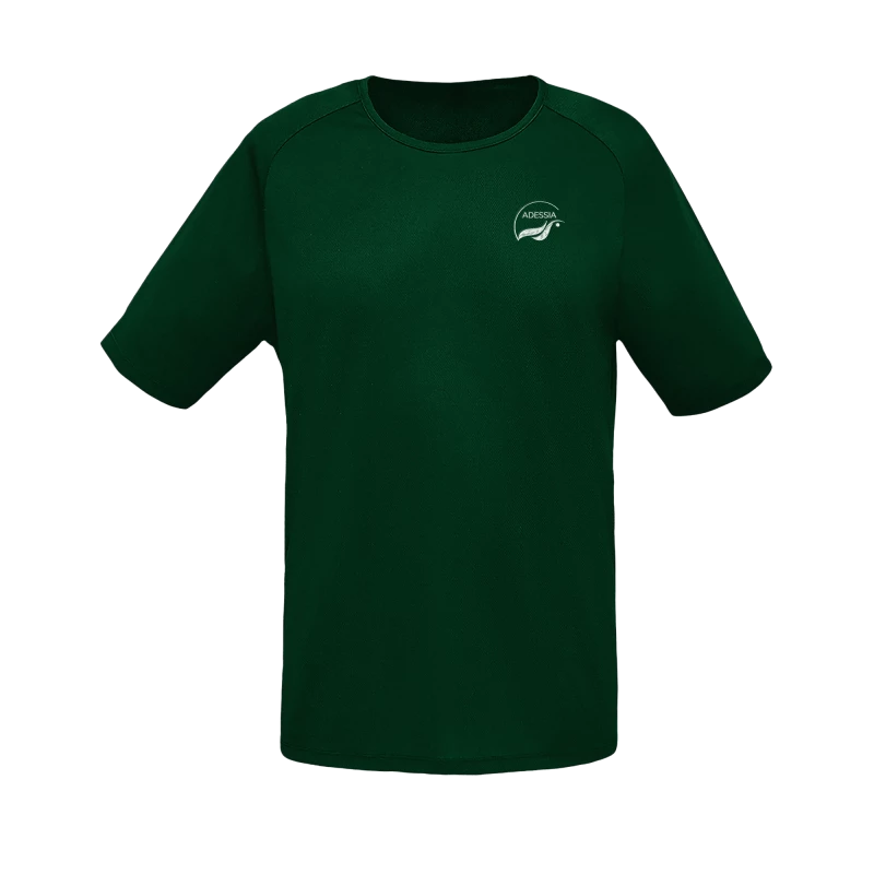 T-shirt sporty vert foncé avec logo ADESSIA