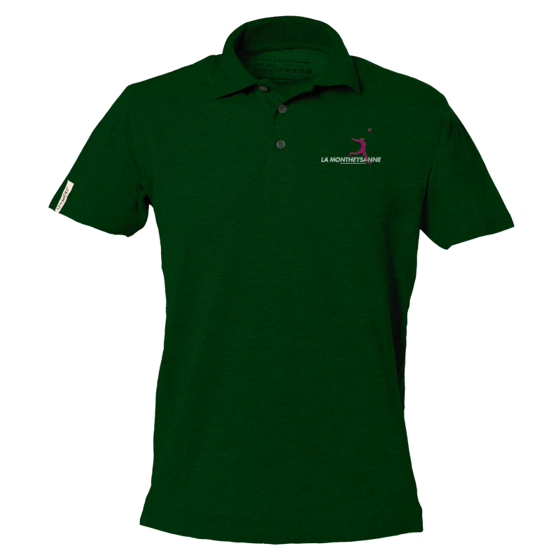 Dunkelgrünes Polo-Shirt mit kurzen Ärmeln "La Montheysanne"