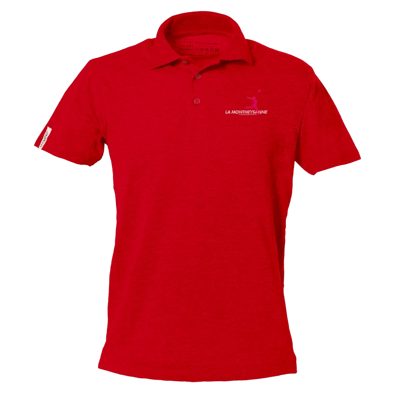 Rotes Polo-Shirt mit kurzen Ärmeln "La Montheysanne"